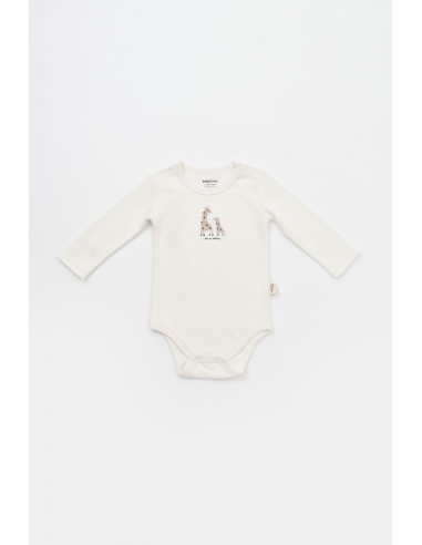 UP-BC-CSY5788-0,Set 2 body-uri cu maneca lunga bebe unisex Girafa, Baby Cosy, 100% bumbac organic