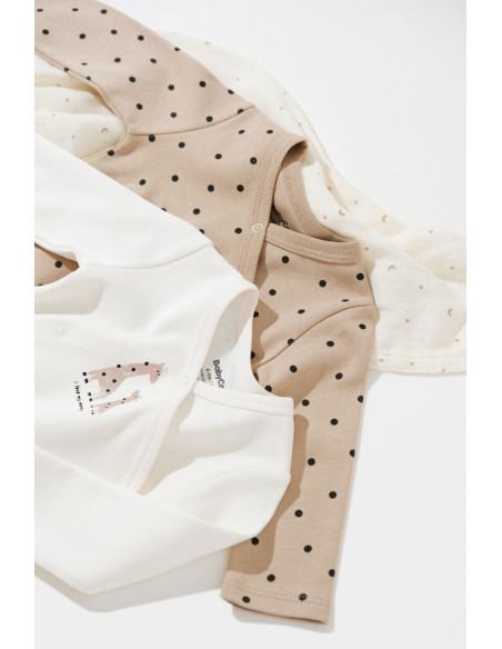 UP-BC-CSY5759-0,Set 2 body-uri cu maneca lunga petrecute, Girafa, Baby Cosy, 100% bumbac organic