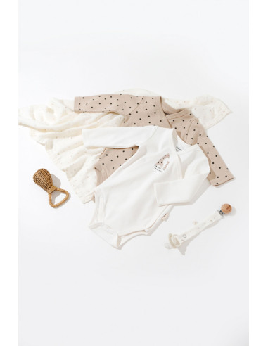 UP-BC-CSY5759-0,Set 2 body-uri cu maneca lunga petrecute, Girafa, Baby Cosy, 100% bumbac organic