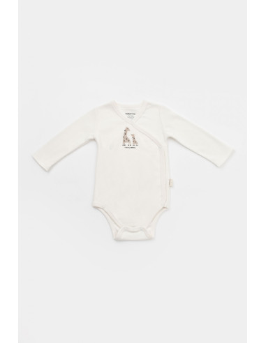 UP-BC-CSY5759-0,Set 2 body-uri cu maneca lunga petrecute, Girafa, Baby Cosy, 100% bumbac organic