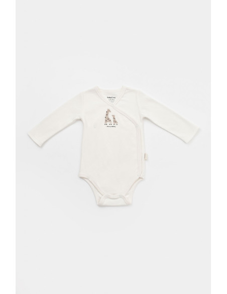 UP-BC-CSY5759-0,Set 2 body-uri cu maneca lunga petrecute, Girafa, Baby Cosy, 100% bumbac organic