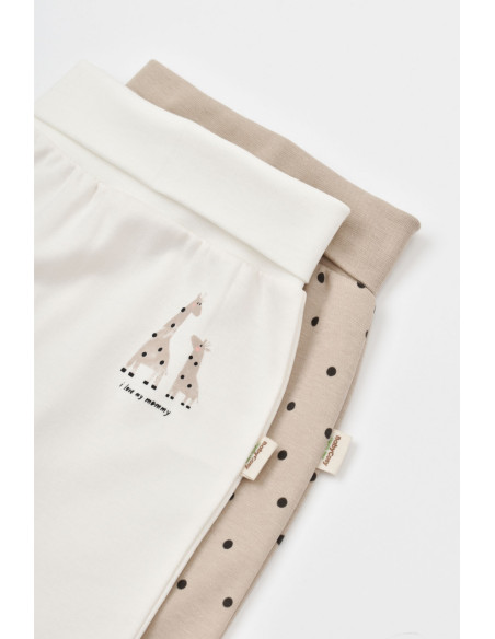 UP-BC-CSY5628-6,Set 2 pantaloni bebe unisex Girafa, Baby Cosy, 100% bumbac organic