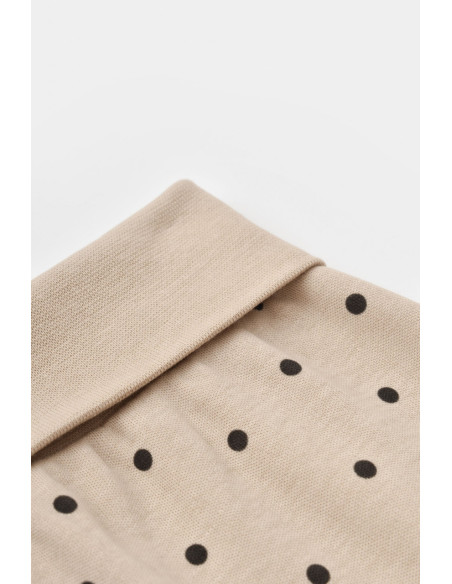UP-BC-CSY2012-6,Set bluzita cu maneca lunga si panataloni lungi cu buline Girafa, BabyCosy, 100% bumbac organic, Ecru