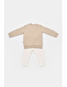 UP-BC-CSY2013-3,Set bluzita cu maneca lunga si panataloni lungi cu buline Girafa, BabyCosy, 100% bumbac organic, Mink