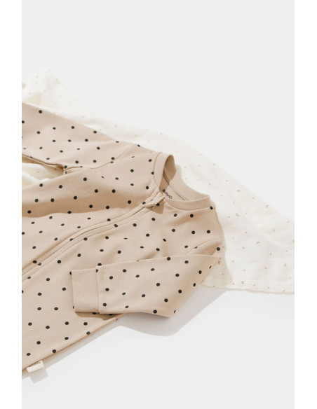 UP-BC-CSY3044-3,Salopeta cu fermoar si buline Girafa, BabyCosy, 100% bumbac organic, Mink