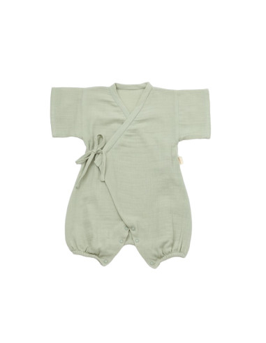 UP-BC-CSYM7002-6,Salopeta petrecuta din muselina, BabyCosy, 100% bumbac organic, Verde