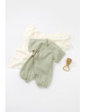 UP-BC-CSYM7002-6,Salopeta petrecuta din muselina, BabyCosy, 100% bumbac organic, Verde