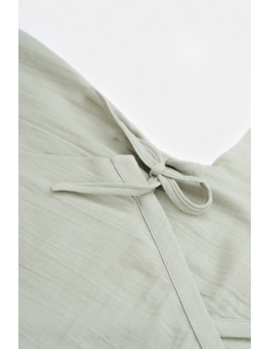 UP-BC-CSYM7002-6,Salopeta petrecuta din muselina, BabyCosy, 100% bumbac organic, Verde