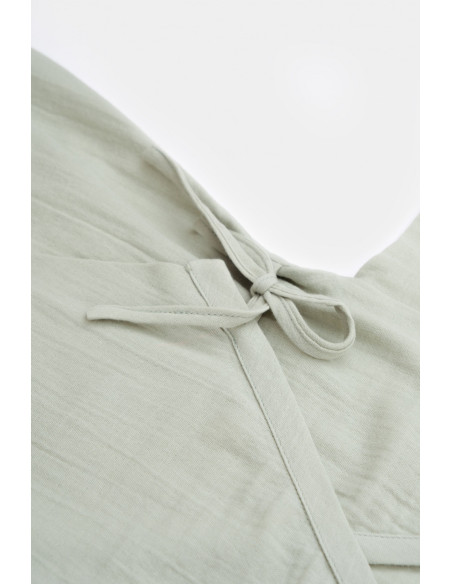 UP-BC-CSYM7002-6,Salopeta petrecuta din muselina, BabyCosy, 100% bumbac organic, Verde