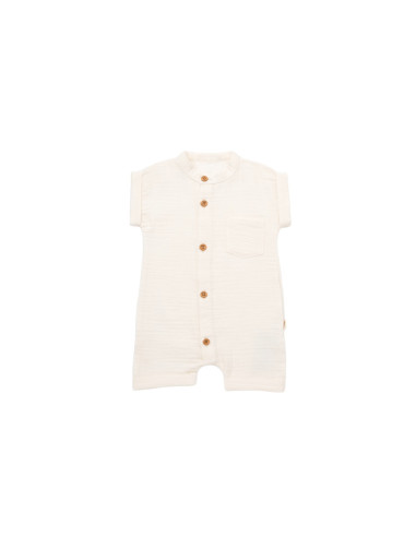 UP-BC-CSYM7003-3,Salopeta de vara din muselina, BabyCosy, 100% bumbac organic, ecru