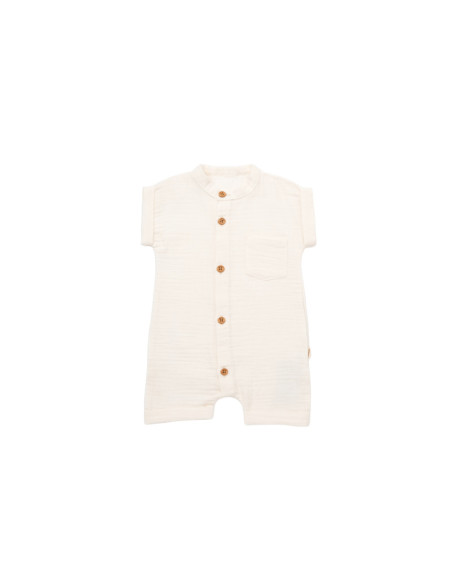 UP-BC-CSYM7003-3,Salopeta de vara din muselina, BabyCosy, 100% bumbac organic, ecru
