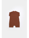 UP-BC-CSYM7004-3,Salopeta de vara din muselina, BabyCosy, 100% bumbac organic, caramiziu (Marime: 3-6 Luni)