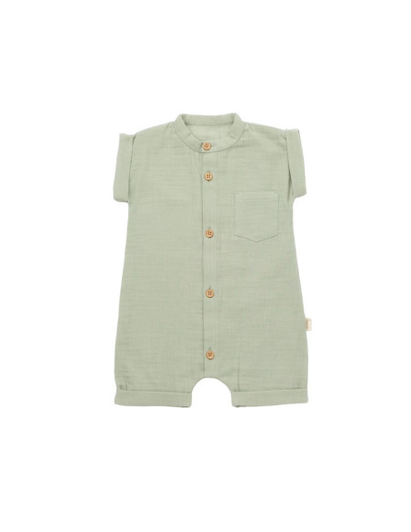 UP-BC-CSYM7005-18,Salopeta de vara din muselina, BabyCosy, 100% bumbac organic, verde (Marime: 18-24 Luni)