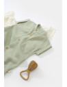 UP-BC-CSYM7005-18,Salopeta de vara din muselina, BabyCosy, 100% bumbac organic, verde (Marime: 18-24 Luni)