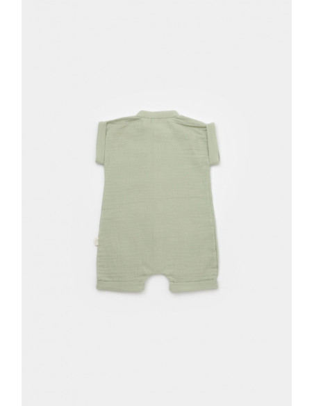 UP-BC-CSYM7005-18,Salopeta de vara din muselina, BabyCosy, 100% bumbac organic, verde (Marime: 18-24 Luni)