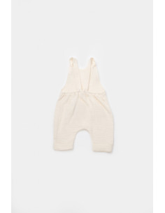 UP-BC-CSYM7006-3,Salopeta de vara cu pantaloni lungi din muselina, BabyCosy, 100%bumbac, ecru 2