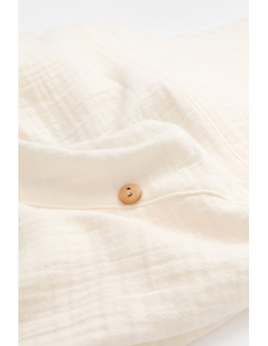 UP-BC-CSYM7006-3,Salopeta de vara cu pantaloni lungi din muselina, BabyCosy, 100%bumbac, ecru