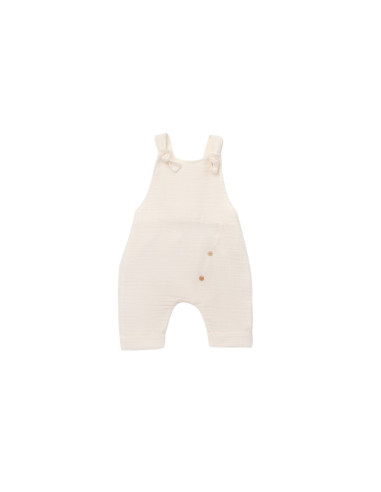 UP-BC-CSYM7006-3,Salopeta de vara cu pantaloni lungi din muselina, BabyCosy, 100%bumbac, ecru