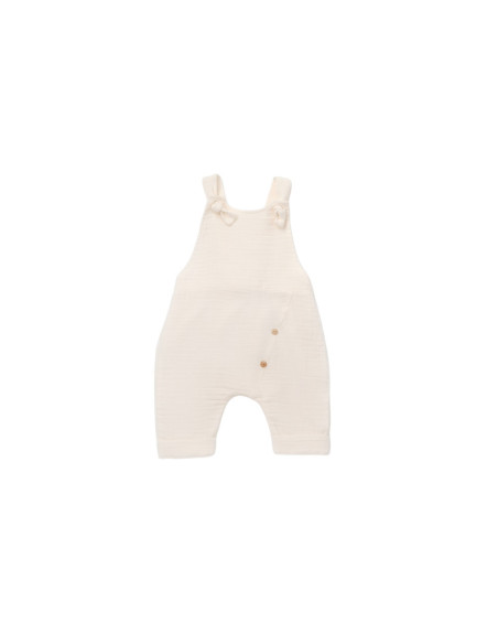 UP-BC-CSYM7006-3,Salopeta de vara cu pantaloni lungi din muselina, BabyCosy, 100%bumbac, ecru