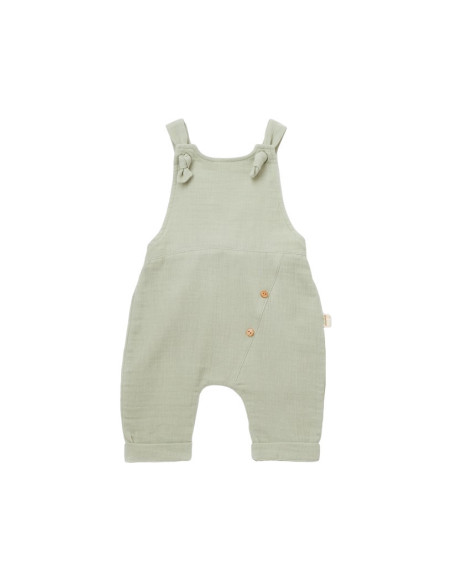 UP-BC-CSYM7008-3,Salopeta de vara cu pantaloni lungi din muselina, BabyCosy, 100% bumbac organic, verde