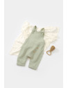 UP-BC-CSYM7008-3,Salopeta de vara cu pantaloni lungi din muselina, BabyCosy, 100% bumbac organic, verde