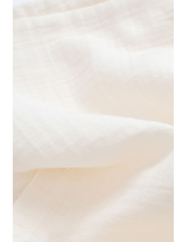 UP-BC-CSYM7012-3,Set bluzita petrecuta si panataloni lungi din muselina, Baby Cosy, 100% bumbac organic, Ecru