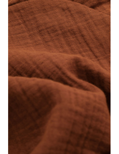 UP-BC-CSYM7013-6,Set bluzita petrecuta si panataloni lungi din muselina, Baby Cosy, 100% bumbac organic, Caramiziu