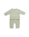 UP-BC-CSYM7014-3,Set bluzita petrecuta si panataloni lungi din muselina, Baby Cosy, 100% bumbac organic, Verde