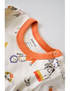 UP-BC-CSY2007-3,Set bluzita cu maneca lunga si panataloni lungi, 100% bumbac organic, BabyCosy, Portocaliu 2