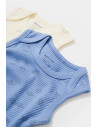 UP-BC-CSYM11115-0,Set 2 body-uri fara maneci Printed, BabyCosy, 50% modal+50% bumbac, Ecru/Lavanda