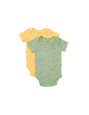 UP-BC-CSYM11216-0,Set 2 body-uri Printed, BabyCosy, 50% modal+50% bumbac, Lamaie/Verde (Marime: 0-3 Luni)