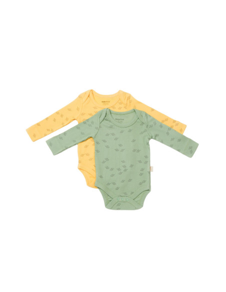 UP-BC-CSYM11316-0,Set 2 body-uri cu maneca lunga Printed, BabyCosy, 50% modal+50% bumbac, Lamaie/Verde (Marime: 0-3 Luni)