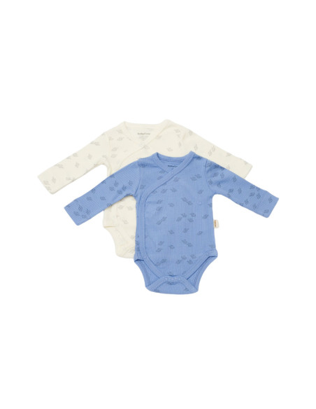 UP-BC-CSYM11318-0,Set 2 body-uri petrecute Printed, BabyCosy, 50% modal+50% bumbac, Ecru/Lavanda (Marime: 0-3 Luni)