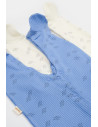 UP-BC-CSYM11422-0,Set 2 salopete lungi Printed, BabyCosy, 50% modal+50% bumbac, Ecru/Lavanda (Marime: 0-3 Luni)