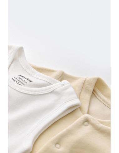 UP-BC-CSYK6019-3,Set Broscuta cu salopeta si body din 80%bumbac organic si 20% poliester - Crem, Baby Cosy