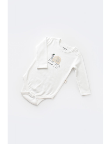 UP-BC-CSYK6023-6,Set 3 piese Broscuta cu body, pantalonasi si vestuta din 80%bumbac organic si 20% poliester - Crem, Baby Cosy