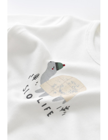 UP-BC-CSYK6023-6,Set 3 piese Broscuta cu body, pantalonasi si vestuta din 80%bumbac organic si 20% poliester - Crem, Baby Cosy