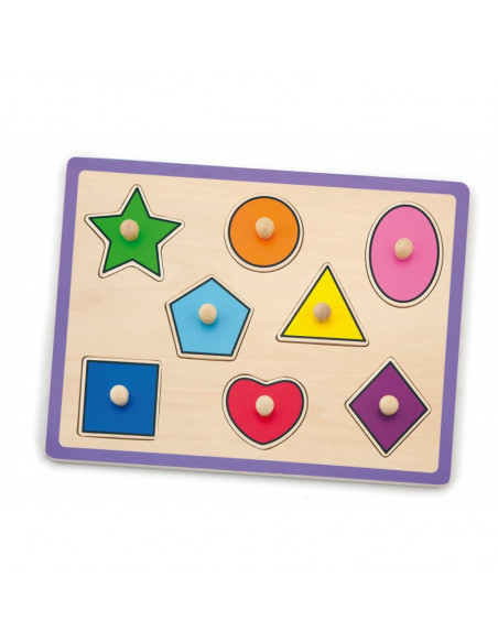 Puzzle cu maner - forme geometrice,50015 Puzzle cu maner - forme geometrice,50015