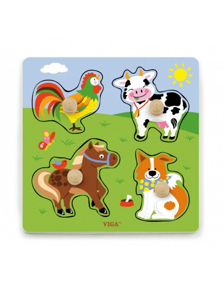 Puzzle cu manere - animale de la ferma,50839 Puzzle cu manere - animale de la ferma,50839