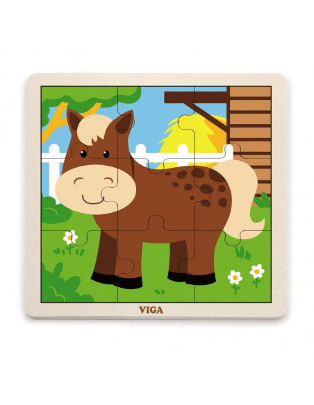 Puzzle din 9 piese mari - cal,51439