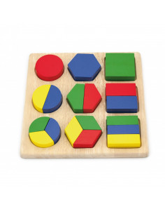 Puzzle sortator cu forme geometrice si fractii,58573