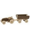 GOKI55915,Tractor cu remorca - Set din lemn - Goki Nature