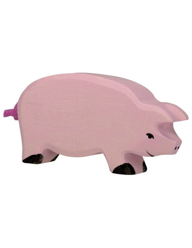 GOKI80065,Porc - figurine din lemn de artar si fag