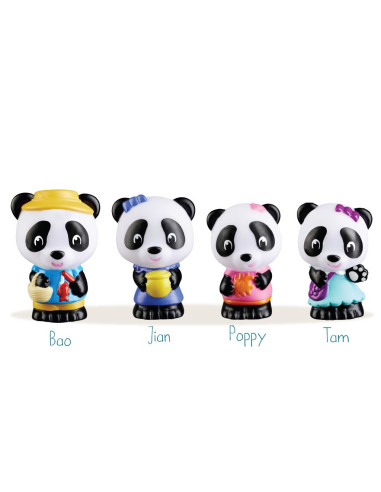 KLR700304,Familia de ursuleti Panda - Set figurine joc de rol