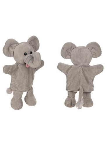 GOKI50960E,Papusa de mana cu animale - girafa, elefant si maimuta