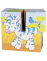 GOKI57692,Puzzle cu cuburi din lemn - Animale nostime