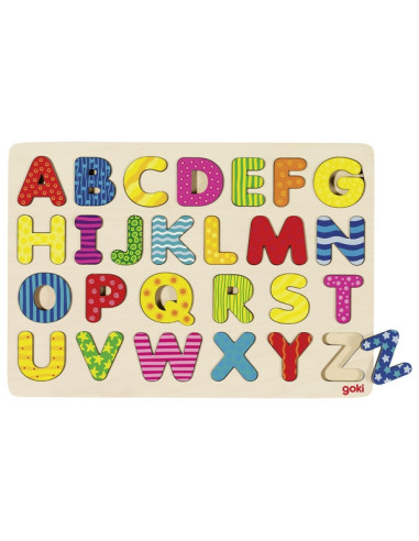 GOKI57672,Puzzle cu alfabet - Curcubeu