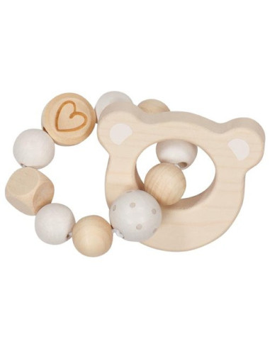 GOKI65214,Jucarile zornaitoare din lemn pastel - model ursulet