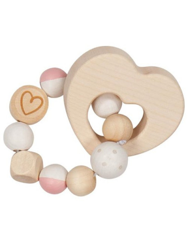 GOKI65219,Jucarile zornaitoare din lemn pastel - model inimioara