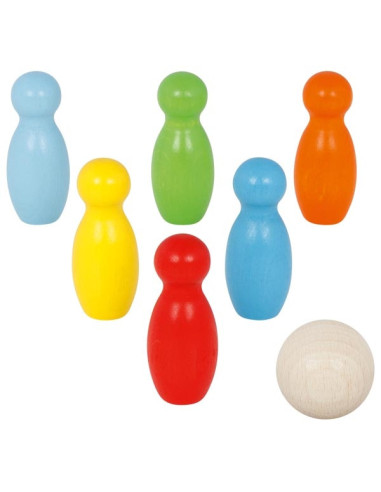 GOKI56817,Mini-joc de popice cu piese din lemn